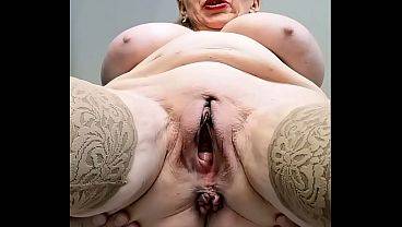 Busty granny shows you how she wants your cock and talks dirty